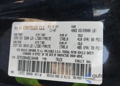 2008 Dodge Ram 2500 Slt/Power Wagon from USA, damaged, VIN 3D7KS28A48G164408